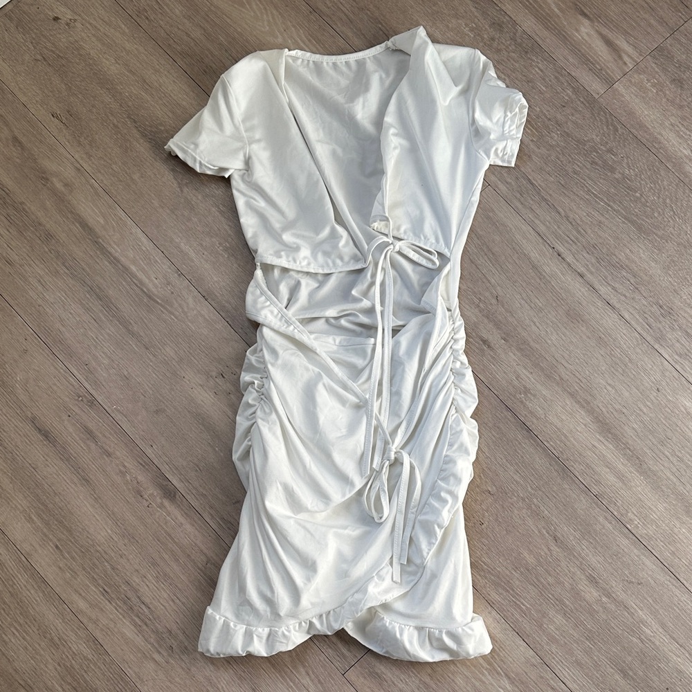 Elegant White Wrap Dress